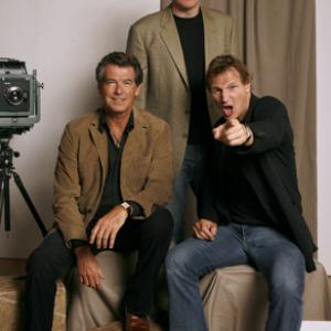 Pierce Brosnan Liam Neeson and David Von Ancken at event of Seraphim Falls 2006