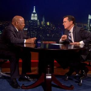 Still of Stephen Colbert and John Lewis in The Colbert Report 2005