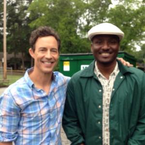 With Tom Cavanagh on the set of Offer and Compromise.
