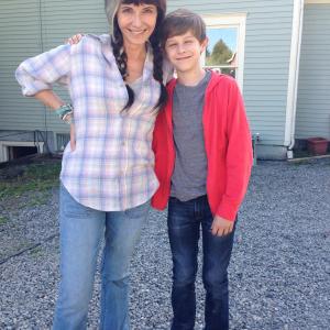 With Mary Steenburgen on the set of Jim Hensons Turkey Hollow