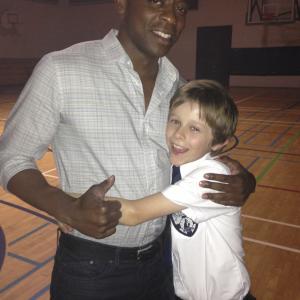 With Dule Hill on set of Psych