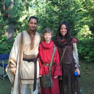 With Elliott Knight Merlin and Caroline Ford Nimue on the set of Once Upon a Time