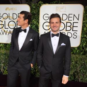 Beverly Hills CA Producer Actor Vincent De Paul and Director Producer Christian Filippella arrive at 77 annual Golden Globes Awards