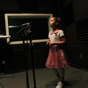 Alexis recording My Mothers Shoes animated short film VO