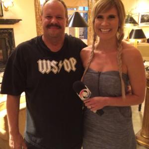 Being interviewed by Poker News reporter Sarah Grant at 2015 WSOP