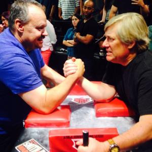 David Bloom and I doing the camera test for ESPN during the World Arm Wrestling finals