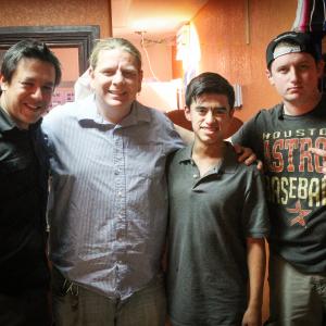 Antonio Abarca with Mutt Productions Left to Right Brandon Lee Olmos Aaron Lee Lopez Antonio and Brian Douglas