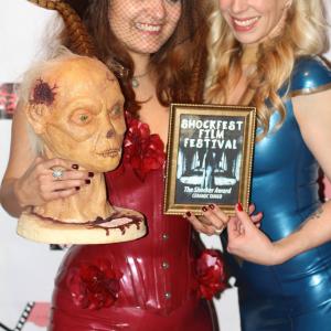 Los Angeles Shockfest Film Festival 2014 Patricia Chica director of Ceramic Tango and I winning the top award for best film of the festival