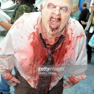 actor Noel Jason Scott as a walker for OVERKILL's The Walking Dead video game at 2015 E3 convention