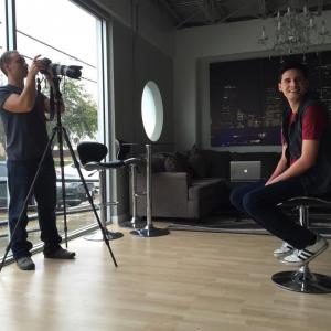 Behind the scenes photoshoot with Chris Evan