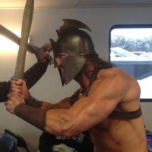 Me on set for the new movie, 300: Rise of an Empire, playing a Greek soldier