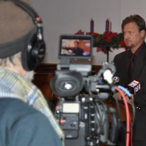 Rev. Frank Schaefer at a press conference announcing his decision at Arch Street UM Church, Philadelphia PA, 2013