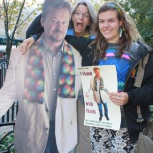 Prayer vigil at Time Square in NY followed by a photo op with a Frank Schaefer cardboard cutout November 2014
