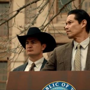Chad Parma (in cowboy hat) with Anthony Ruivivar.