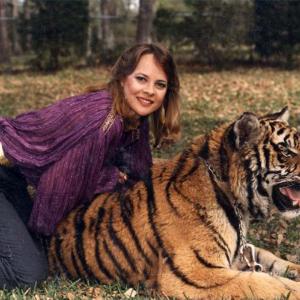 All in the family. The tiger is on the right side. The left is my wife, Doris.