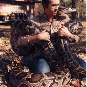 Leviathan, largest (20') of all my giant burmese pythons. Tony Robbins was most interested in our cats and snakes.