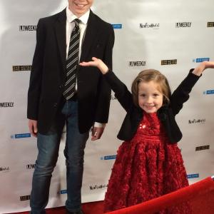 Sunnie learning about the red carpet from her brother Landon for his short film King Eternal