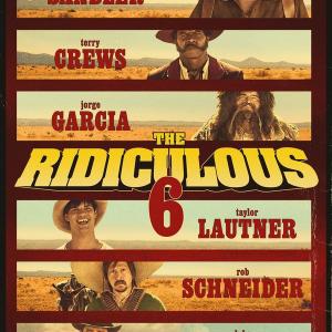 Adam Sandler Rob Schneider Luke Wilson Terry Crews Jorge Garcia and Taylor Lautner in The Ridiculous 6 2015