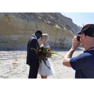 Behind the scenes photo of Edem Atsu-Swanzy from the Posh Knot South African wedding theme photo shoot (2014)