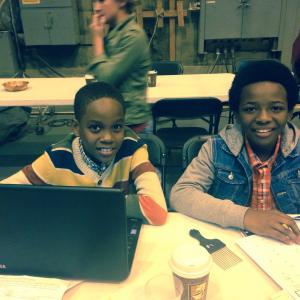 Jordan Fuller and Dusan Brown on set at Universal studios for About A Boy on NBC