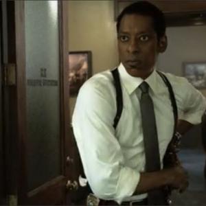 Clip from Sleepy Hollow with Orlando Jones and Perry Ball in the background. Episode 11, Vessel aired on fox January 13, 2014