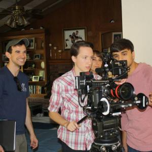 1st AD Ilan Benjamin with DP Niko Guttierez Production Designer Kendra Bradanini and 1st AC Arjan Sudick on set of Dad