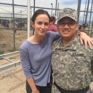 On set of Sicario (2015) with Emily Blunt