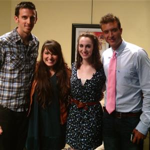 Sara Starr on set with the cast of 