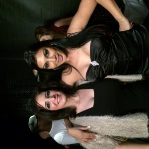 Andrea on the set of Scars of a Predator, with Jasmin St. Claire.