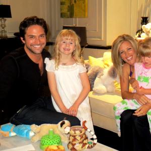 Cheyanna on set with Brandon Barash Laura Wright and Karleigh Larson  General Hospital Episode 112585 aired 62112