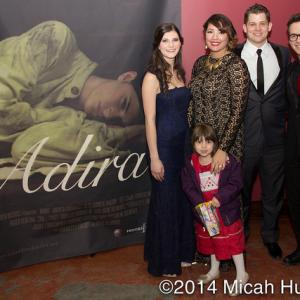 Director of photography Christopher Commons actress Andrea Fantauzzi director Bradley J Lincoln and director and writer Irene Delmonte with their daughter Amelie Lincoln at the screening of Adira