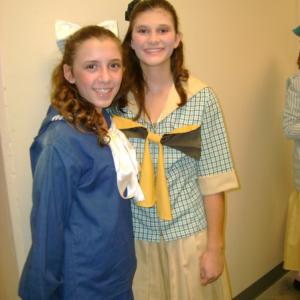 Andrea Fantauzzi and Courtney Shanholzer backstage in Starlight Theatres production of The Music Man