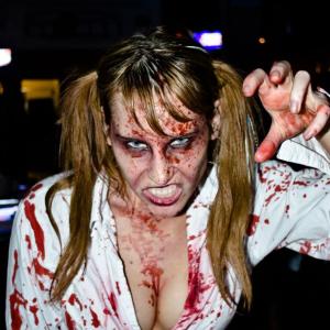 Sherri Lyn Litz as School Girl Zombie Makeup Hair Styling and Costuming by Sherri Lyn Litz