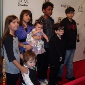 Jorden Polar on the red carpet at the ISFMA as part of the I AM Creative Kids crew, with the rest of the crew...he's also related to them!