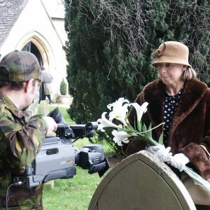 On location filming Waters End on a freezing winters morning at a Prestbury Churchyard in Cheltenham Actor Maralyn Reynolds suffered several takes and somehow produced tears of sadness each time Kevin Bennett was the excellent cameraman