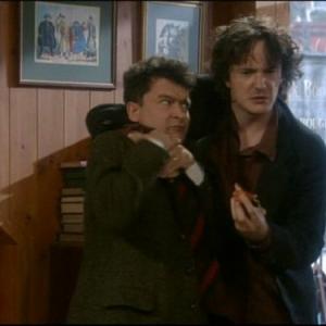 Still of Michael Walter, Dylan Moran and Brian Shelley in Black Books (2000)