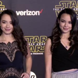 Veronica Merrell and Vanessa Merrell at event of Star Wars World Movie premiere 2015