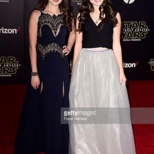 Veronica Merrell and Vanessa Merrell at event of Star Wars World Movie premiere 2015