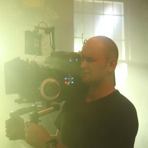 Benoit on the set of the short film The Return