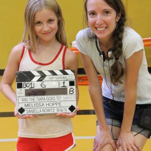 Jolie with director Melissa Hoppe of the American Girl Doll short And the Tiara Goes To