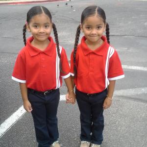 Lavena & Nalena dressed for school