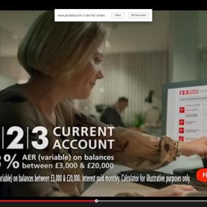 Featured role in the Santander 123 Current Account Commercial