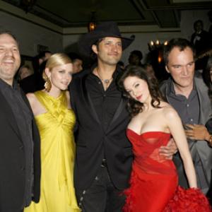 Quentin Tarantino, Rose McGowan, Robert Rodriguez, Marley Shelton, Harvey Weinstein and Rosario Dawson at event of Grindhouse (2007)