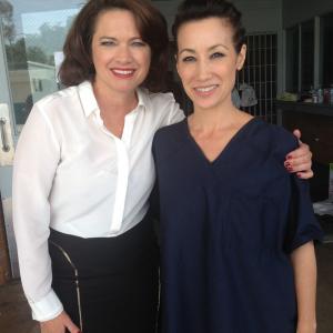 Heather Langenkamp and Pamm Riddle on the set of The Bay Web Series