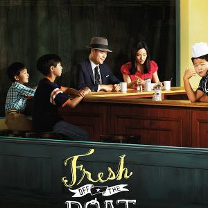 Randall Park Constance Wu Forrest Wheeler Ian Chen and Hudson Yang in Fresh Off the Boat 2015