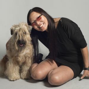 Joyce Chow poses for Portraits For Pooches on March 30 2014 in Beverly Hills California