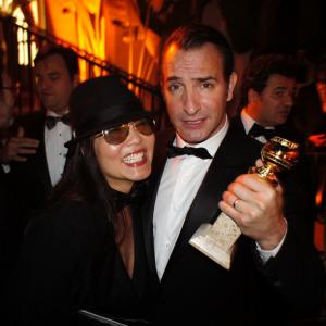 Joyce Chow and Jean Dujardin at The Weinstein Company 2012 Golden Globe Awards after party at the Beverly Hilton Hotel, Beverly Hills, CA January 15, 2012.