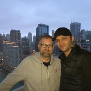 Overlooking Chicago on set of The Blackwood Prophecies The Sphere 2015 Brandon J Lown Shannon Brown XII