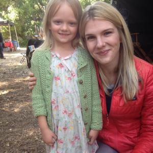 With Lily Rabe on The Veil set