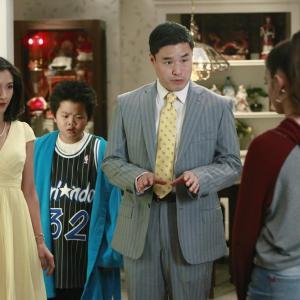 Still of Randall Park Constance Wu Luna Blaise and Hudson Yang in Fresh Off the Boat 2015